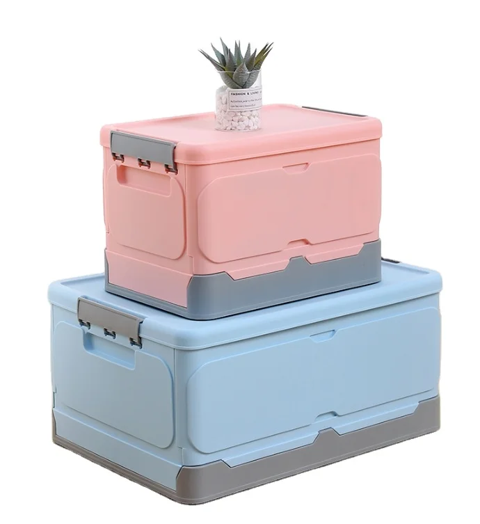 Collapsible storage box plastic foldable, foldable car storage box