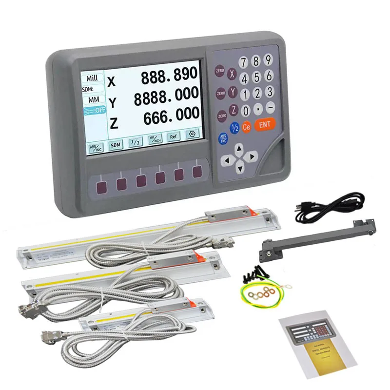 Ditron dro with 2pcs linear scale Digital readout meter Ditron 3 Axis Linear glass Scale 2 axis digital readouts display