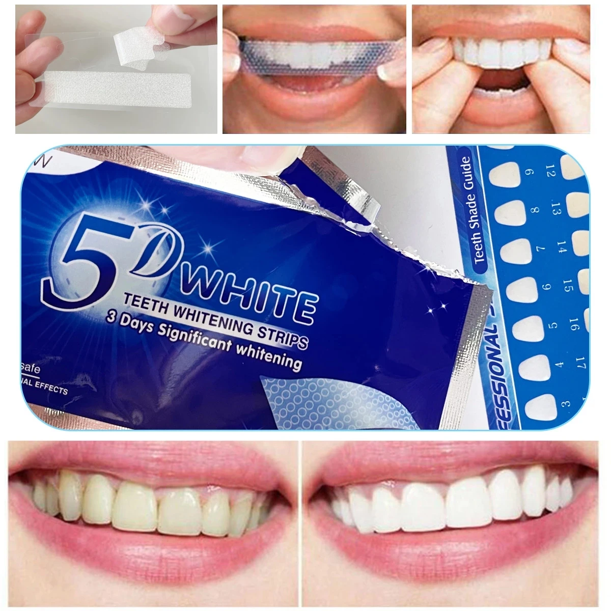 Non Peroxide 5D Teeth Whitening Strips Private Label