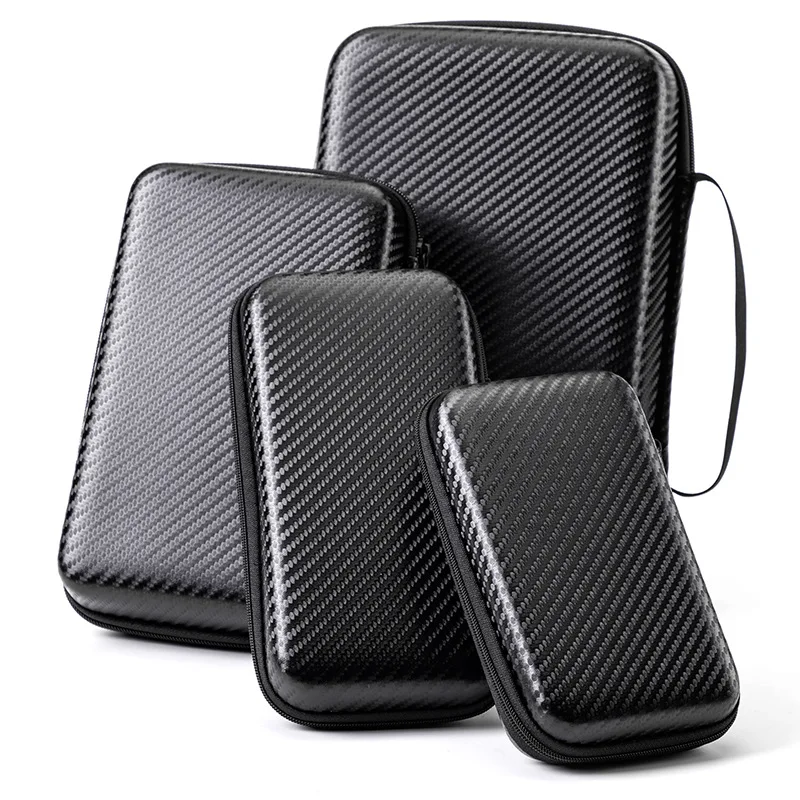 Carbon Waterproof Shockproof Headphones Storage Bag EVA Earphone Case Protective Tool Cases