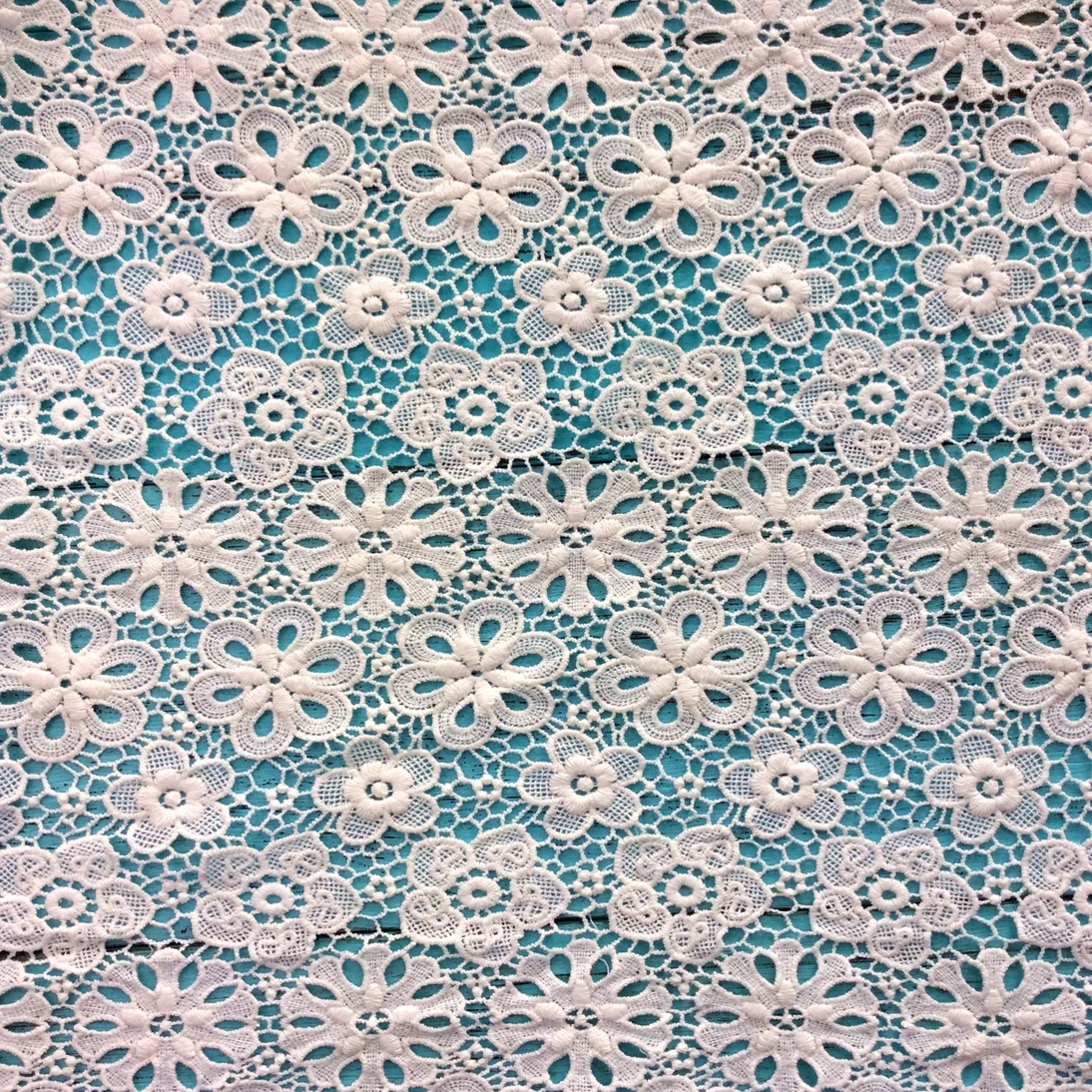 German Embroidered Wedding White Cord Irish Lace Fabric