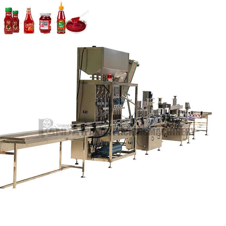 Full Automatic Bottle Liquid Ketchup Filling Machine Hot Chili Sauce Soy Sauce Paste Tomato Paste Filling Line