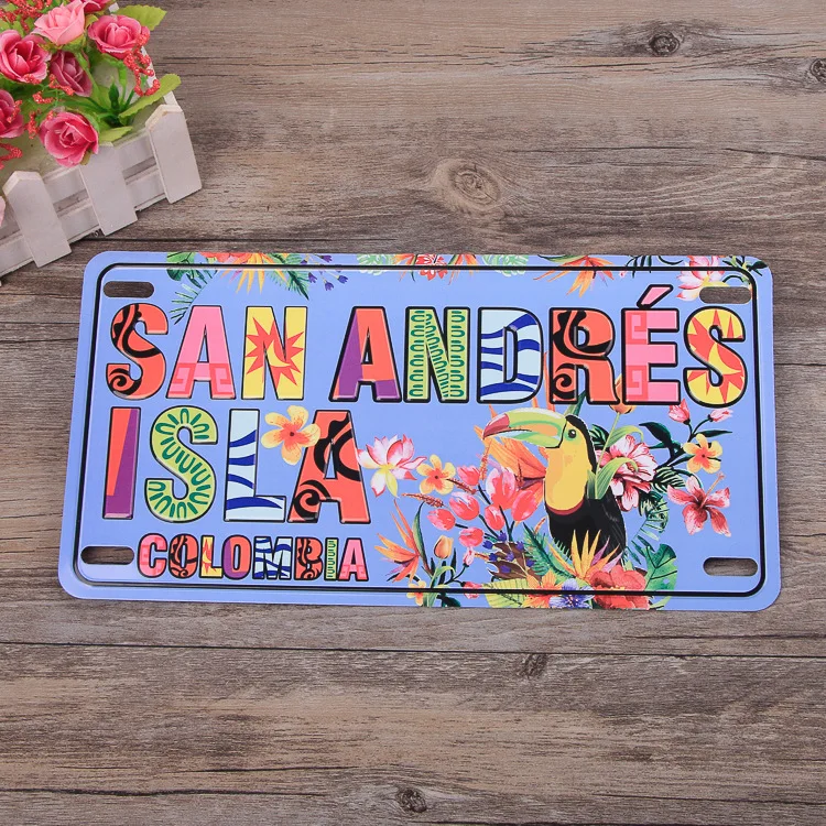 Wholesale Vehicle Accessories Custom Print Logo Souvenir Aluminum Decorative Reflective Embossed Number Plate Car License Plate