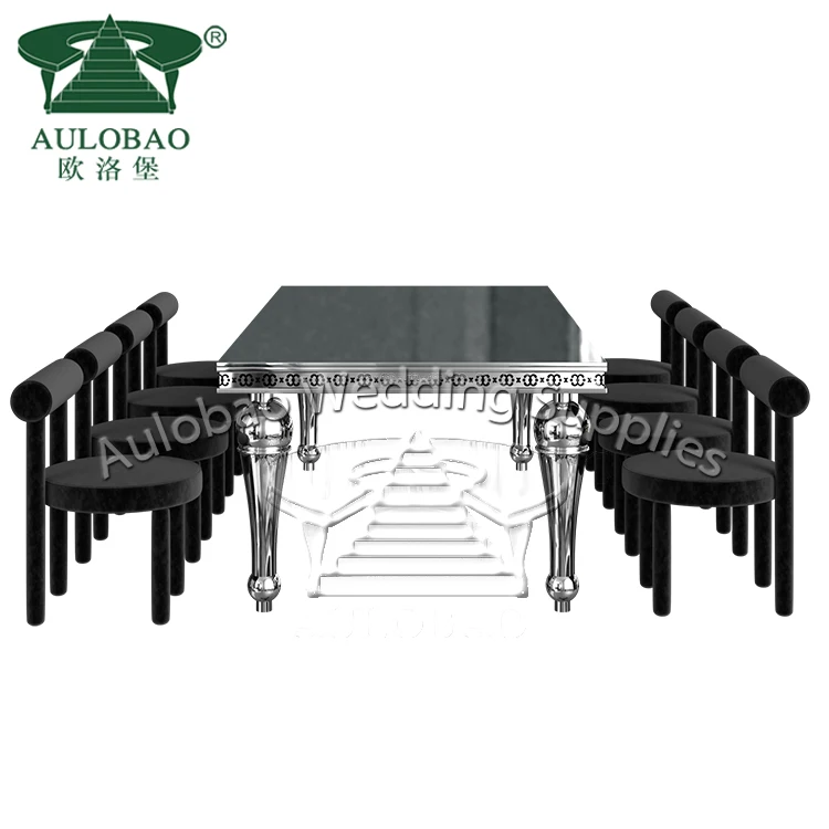 Dubai Wedding Decor Event Metal Black Velvet Wedding Chair