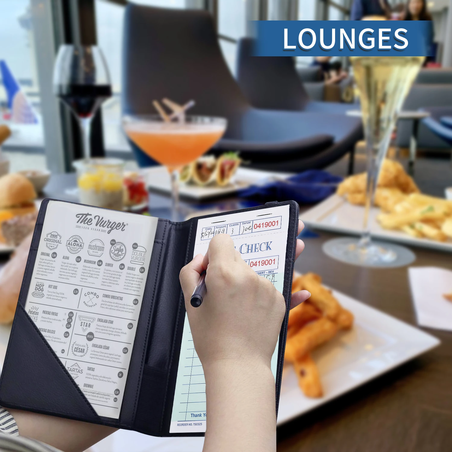 Customizable content offset printing Check gust Book purchase order for Restaurant and Hotel