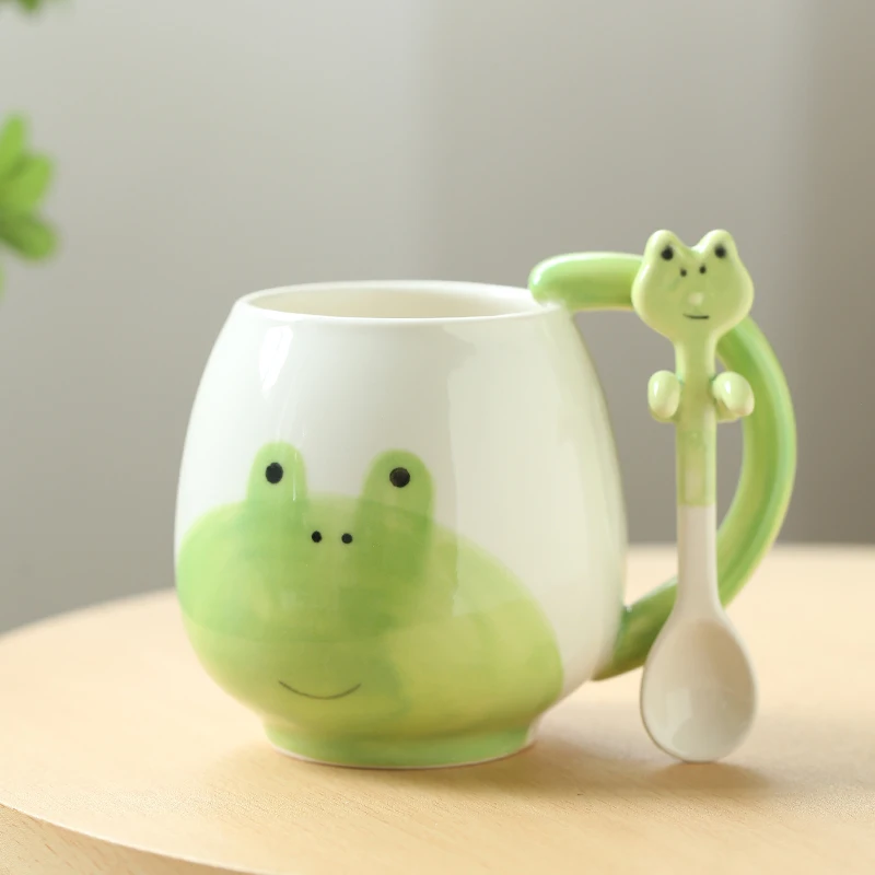 Ready to ship hot selings 2023 creative frog 15oz 450ml ceramic mug porcelain cup custom logo