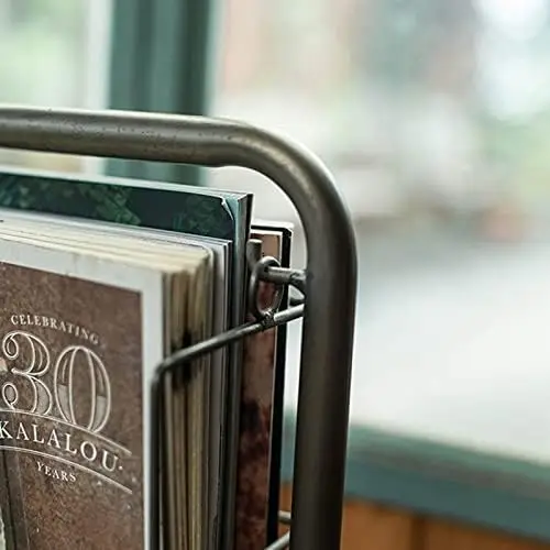 Metal Magazine Display Rack Newspaper Display Stand Information Storage Bookshelf Display Rack Brochure Organizer Stand