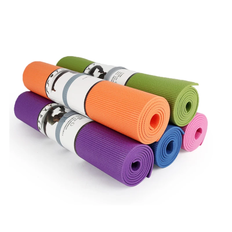 Factory Direct Supply High Density Eco Friendly Travel Fitness Custom Logo Printed Pvc Black Pink Gym Yoga Mat Fold