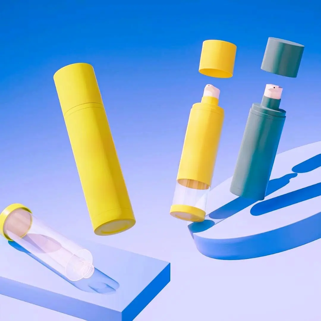 30Ml 50Ml 120Ml Refillable Matt White Black Pink Square Round Cosmetic Airless Serum Pump Bottle Acrylic