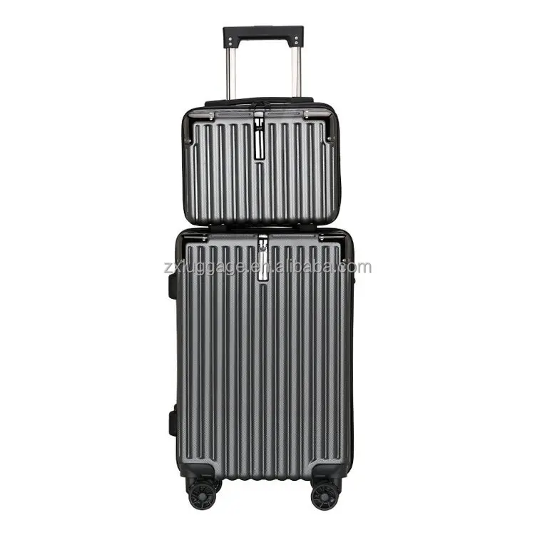 wholesale abs+pc hard 20/24/28 inch american travel 3pcs set designer luggage and bags guangdong with 14inch beauty case