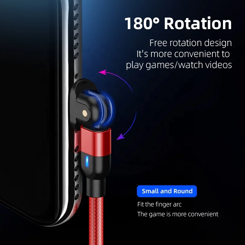  USB-кабель для передачи данных с поворотом на 180 градусов может гнуться 3 А кабель быстрой зарядки разъемом Type-C 8pin Micro