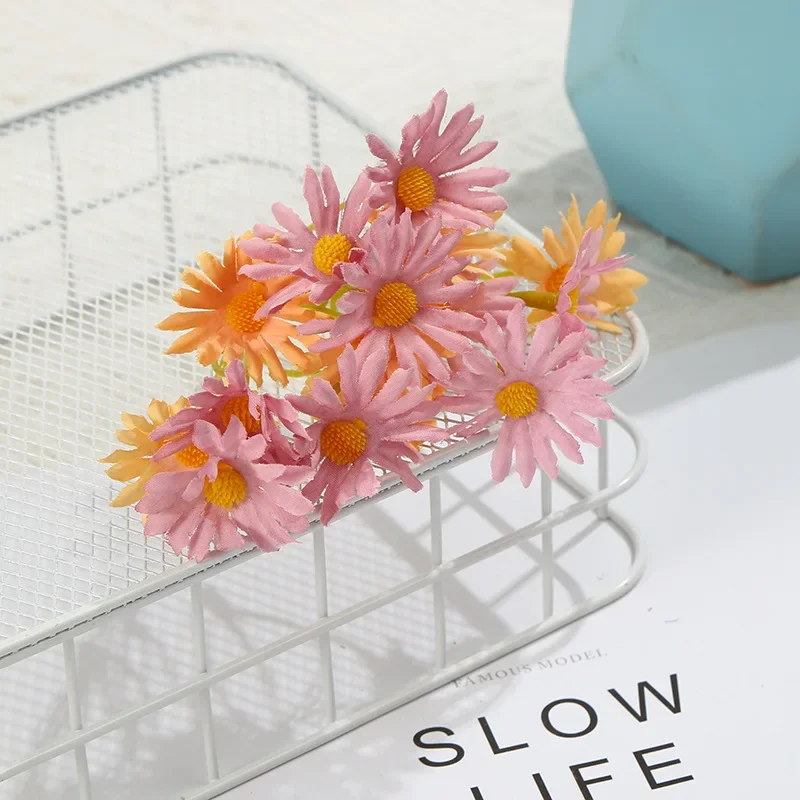 5 heads factory high quality artificial gerbera small daisy flower head for home wedding