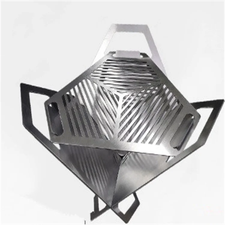 Portable Outdoor Camping 304 Stainless Steel Smokeless Wood Burning Bonfire Fire Pit with Cloth Bag