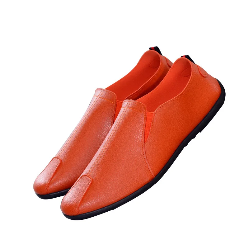 New design style factory wholesale custom fashion casual lazy person plain color PU soft sole for men business dress shoes