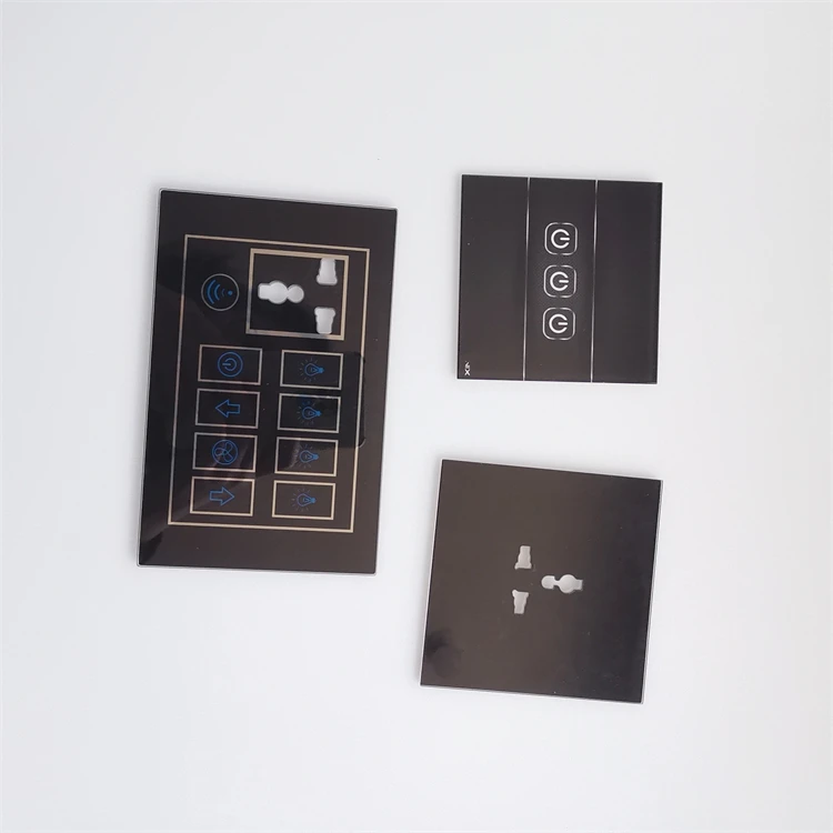 custom size 86 glass switch drilling polishing Physical tempered safety glass panel 4mm 86 glass switch cover