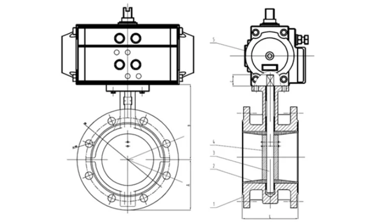 Bundor DN50-1200 pneumatic actuator flanged end ductile iron butterfly valve manufacturer