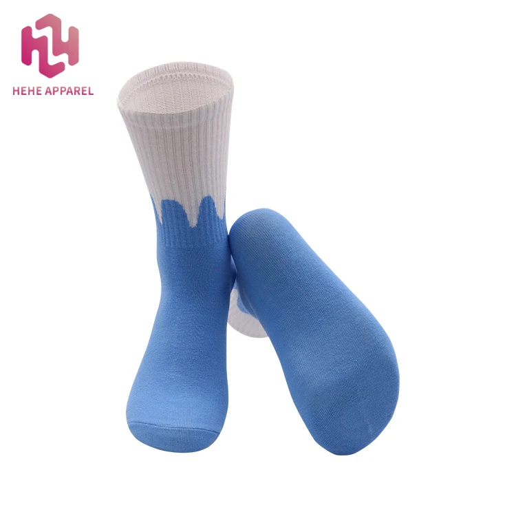 ins Korean version of spring and summer blue and white plaid tube socks breathable fresh student socks