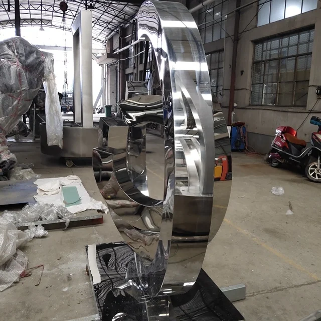 Contemporary metal artwork stainless steel yard statue modern garden decoration outdoor landscape sculpture