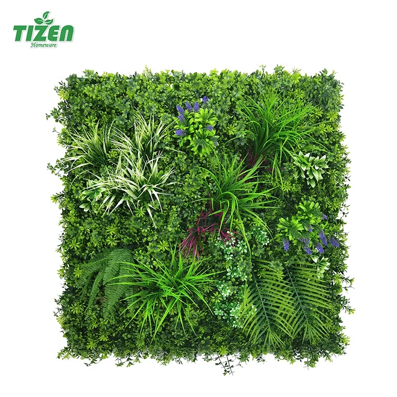 УФ-стойкая 3d-панель Tizen для украшения улицы и помещения искусственная трава растение стена из