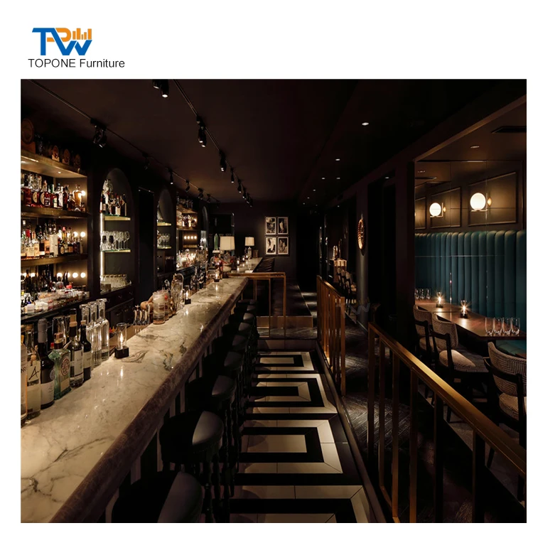 Vintage Old Classic Pub Bar Counter Irish Bistro Bar Interior Design Restaurant Furnitures