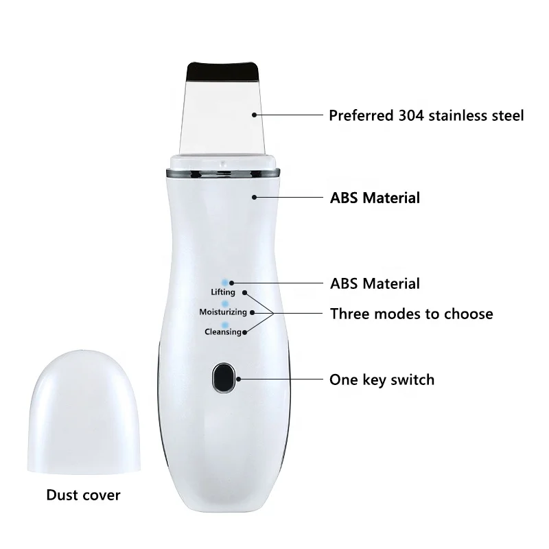 Facial EMS Electronic Micro Stimulating Skin Peeling Pore Cleaning Ultrasonic Skin Scrubber Spatula