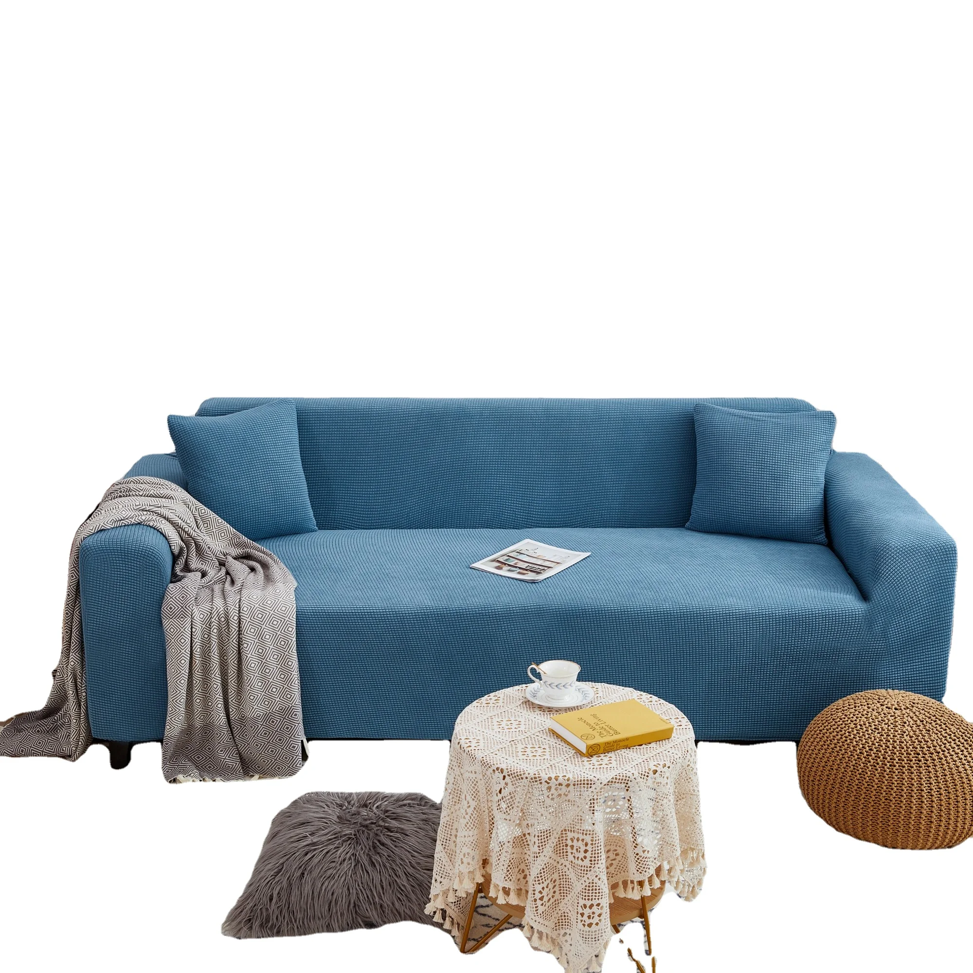 95% полиэстер, 5% спандекс, жаккардовый высокоэластичный чехол для дивана из плюша для гостиной