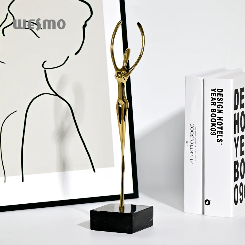 Resin Light Luxury Ballet Dancer Sculpture Character Art Statue For Living Room Tabletop Home Modern Decor Customizable