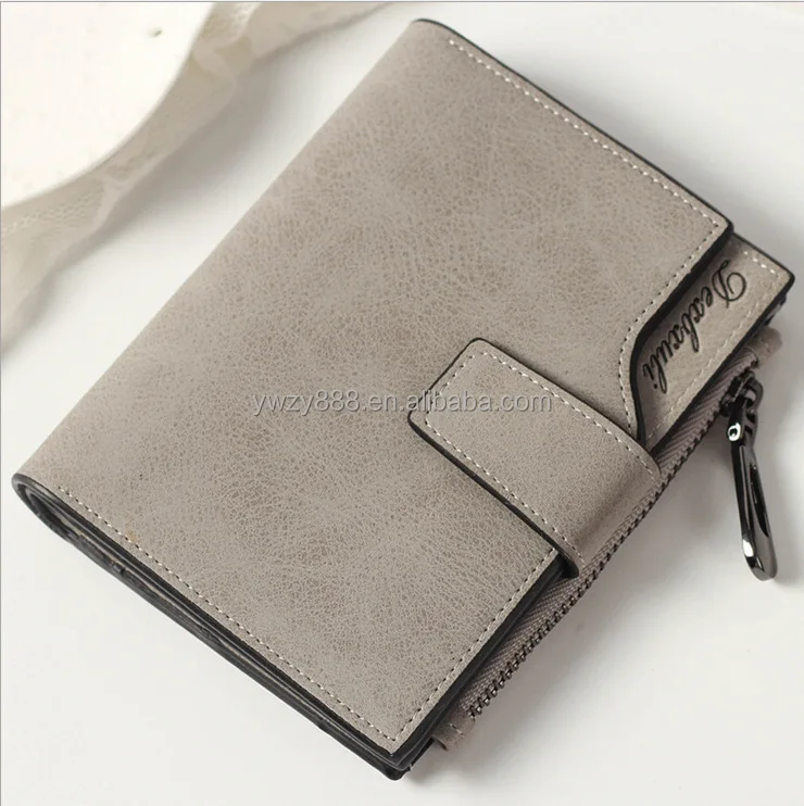 Fashion Top Quality Small Leather Purse Vintage Coin Pocket Zipper Buckle Wallet