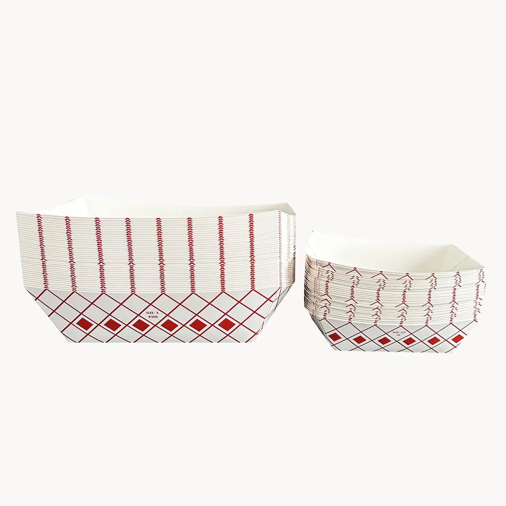 Food Grade Brown Kraft Paper Plates Holder Trays Hot Dog Fast Food Holding Packaging