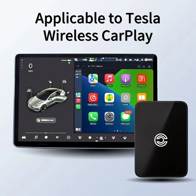 Wireless CarPlay Android auto Mini Box Adapter For Tesla Model 3/X/Y/S CarPlay Wireless Activator Navigation Spotify Siri iOS16
