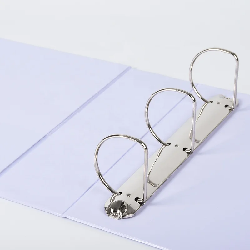 Custom Logo White 3-Ring PVC Binder Pouches A4 Size Office Stationery Cardboard File Folder View Binder for Filing Products