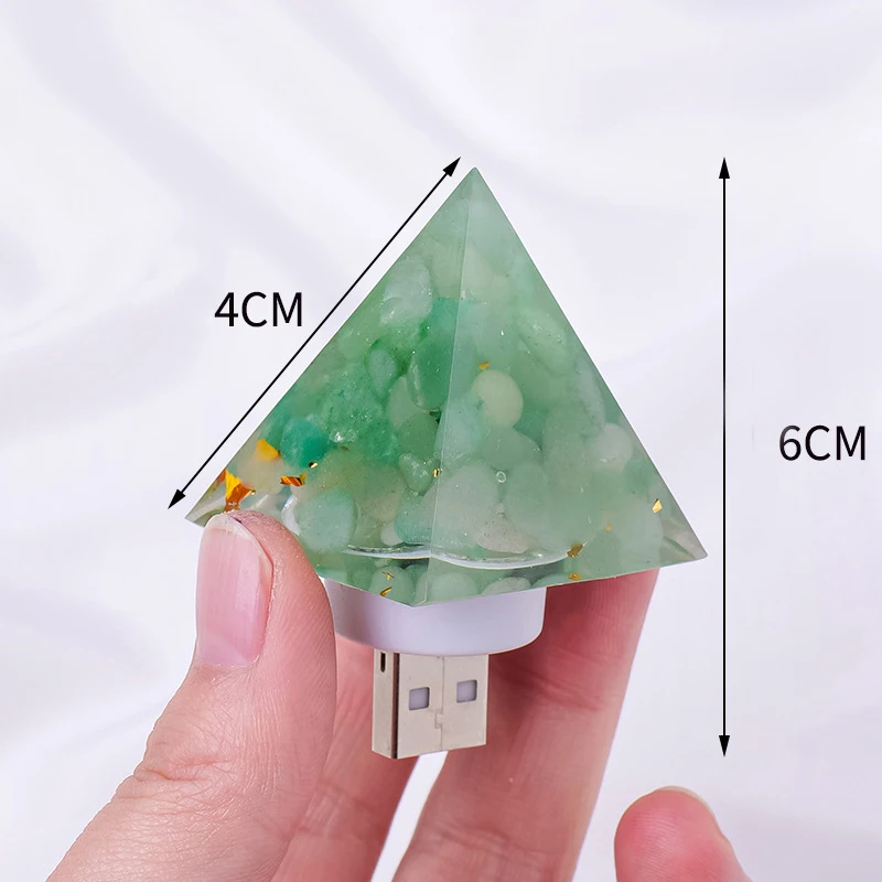 Cheap price reisin crafts healing stones chips rose quartz citrine crystal pyramid night light for decoration