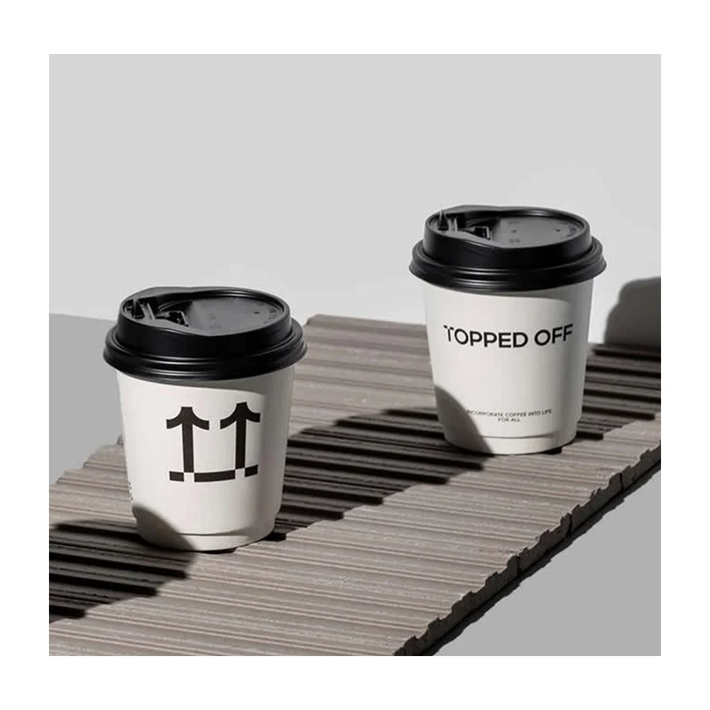 Wholesale Customized Printing Different Sizes Portable Disposable Hot Drink Coffee Kraft Paper Cup With Lids