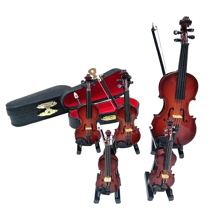1/12 1/6 Dollhouse Miniature Violin Instruments Mini Concert Hall Scene Props decor Doll Accessories