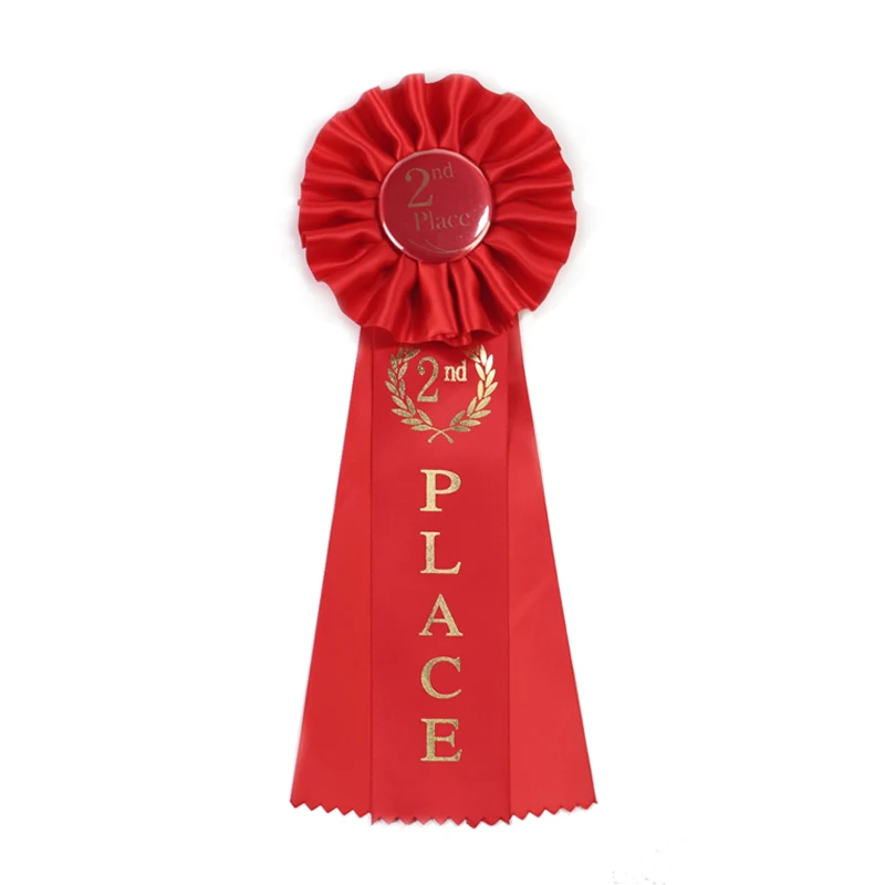 Customized Logo Satin Ribbons Medal 100% Polyester Soft Open Style Sports Game Prized Award for Competition Match Badge Use