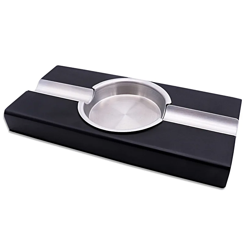 High Quality  Wooden Cigar Ashtray with Stainless Steel slot