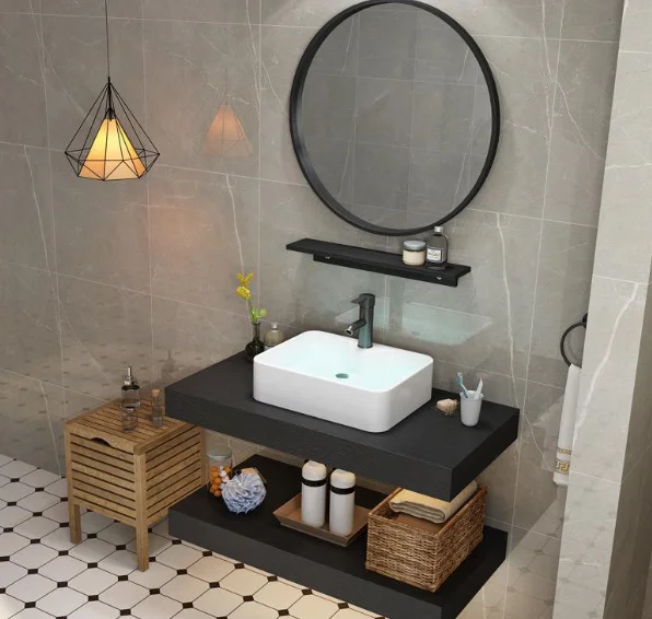 Marble Bathroom Cabinet Small Unit Nordic Face Wash  Basin Bathroom Cabinet Combination Toilet Washing Table Basin