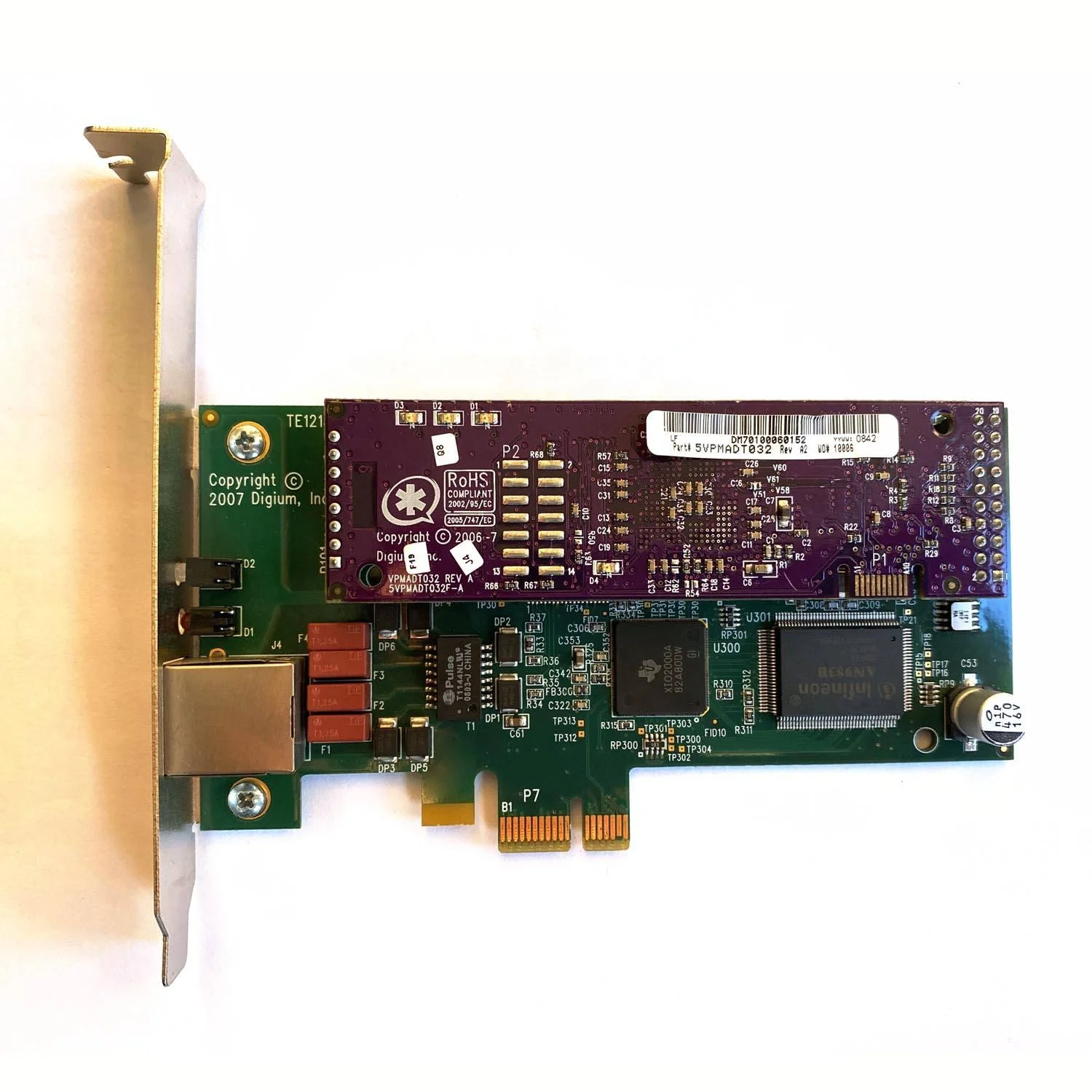 TE121B 1 порт E1/T1 с модулем эхоподавления Asterisk card PCIe X1 для Voip IP PBX PRI card FreePBX /Elastix/Issabel 4