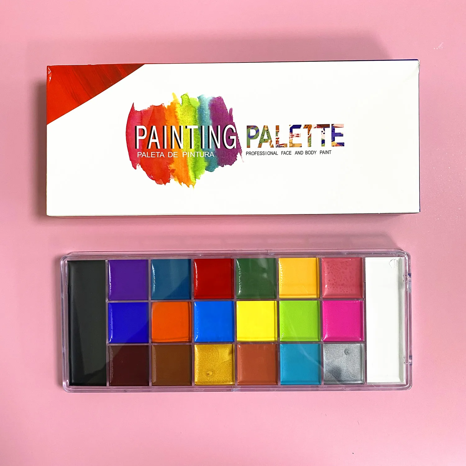 20-Color Body Face Painting Palette for Halloween Cosplay Parties OEM Body Makeup Halloween Cosplay Face Body Painting Supplies