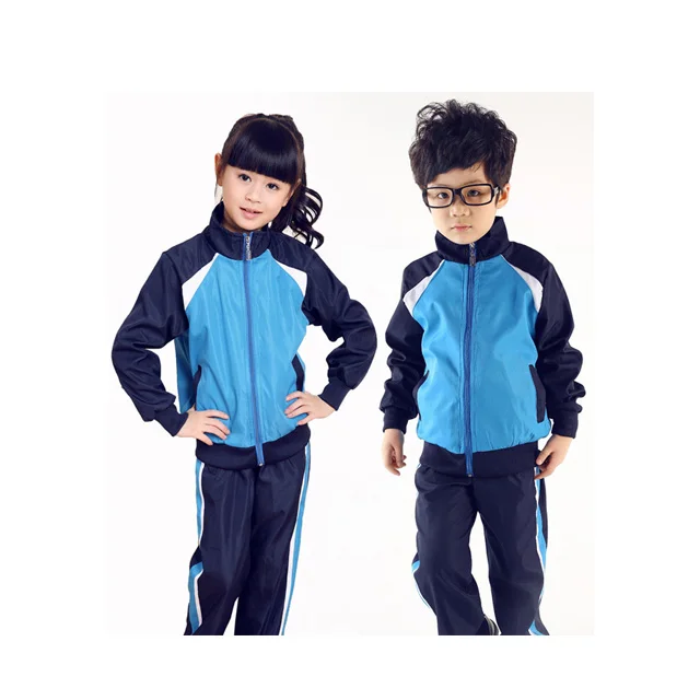 latest 100% cotton long sleeve winter  primary kindergarten gym suit kids school uniforms