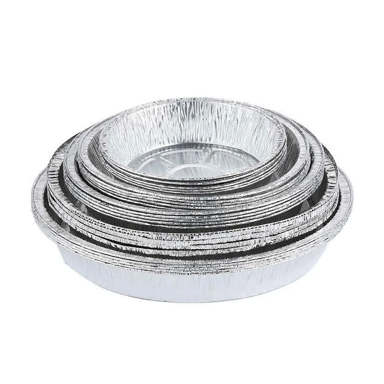 Reusable 7 Inch Round Aluminum Foil Pans With Clear Lids