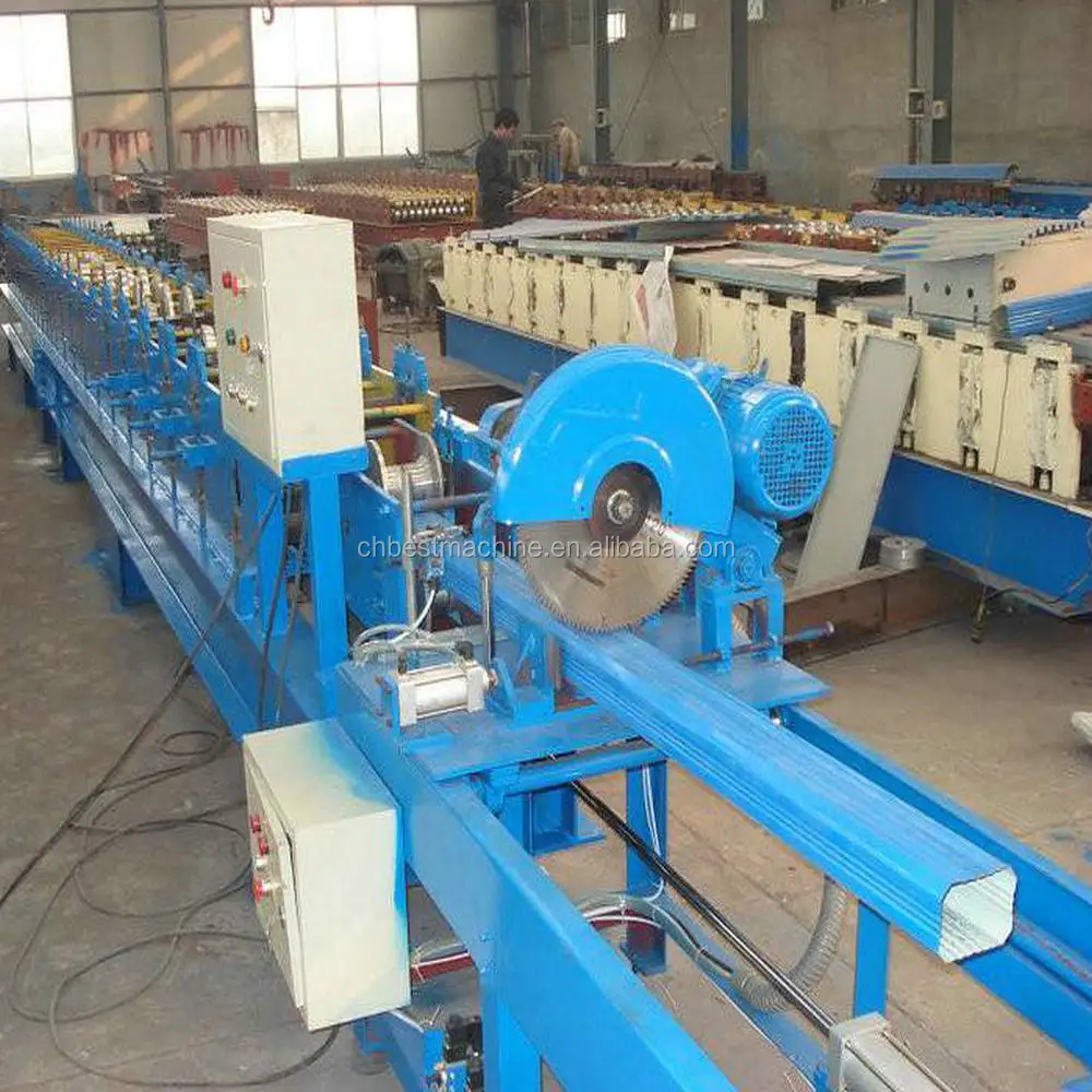 PLC Control Flying Saw Cutting Square Down Pipe Profile Roll Forming Machine