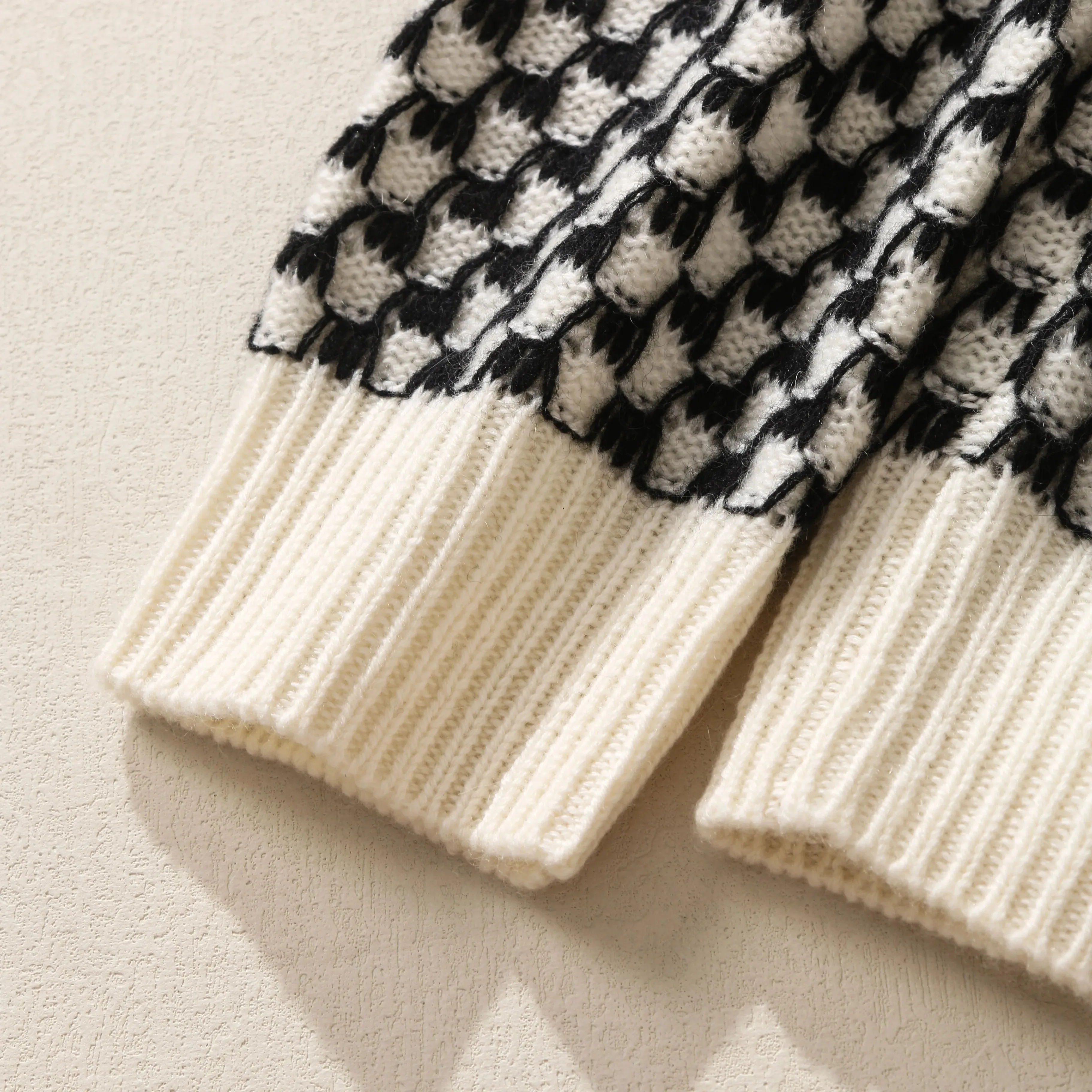 Women New Fashion V Neck Elegant Jacquard Knit Luxury Cardigan Erdos Cashmere Sweater