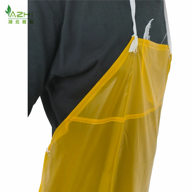 PVC bulk production disposable non woven yellow apron industrial butcher durable waterproof PE plastic apron