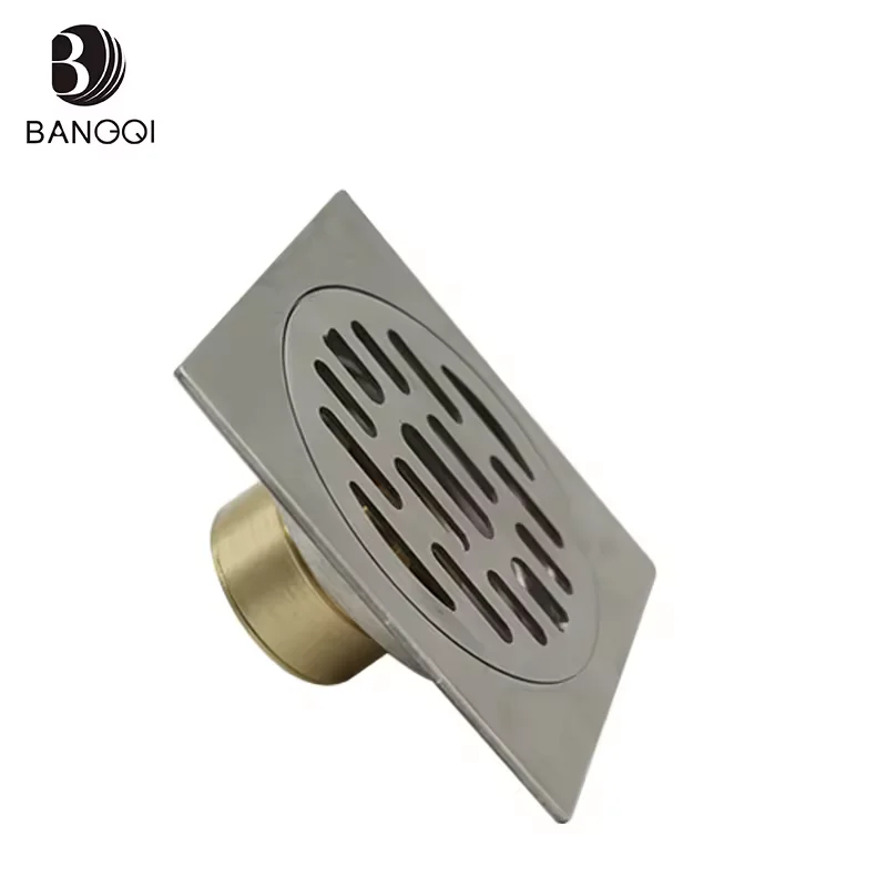 Stainless Steel Thickened Large Displacement Floor Drain for Washing Machine Brushed Rose Gold Chrom Bathroom Drains