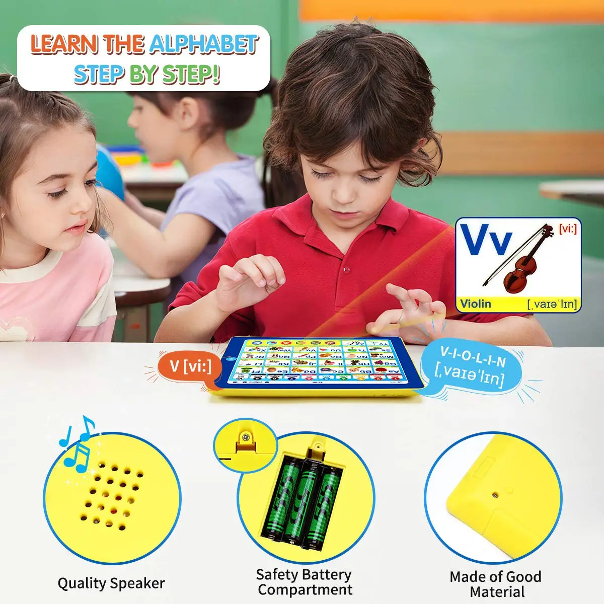 6-in-1 Kids Tablet with Interactive Educational Electronic Toys Makes Learning Fun, Toddler Learning Toys Gifts