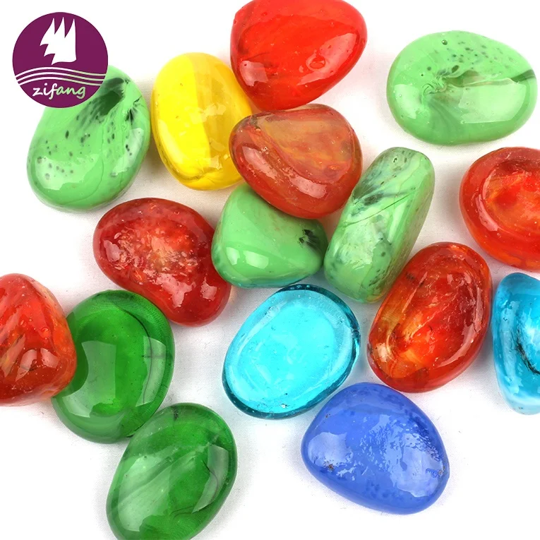 Delectable river stones for garden colorful high quality glass stones