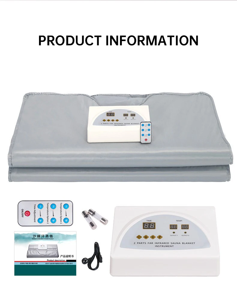 2023 Newest Emf Women Men 2 Zones Beauty Weight Loss Steam Far Infrared Heating Electric Sauna Blanket