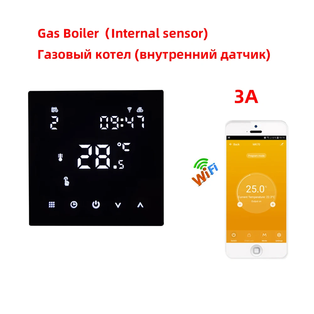 MINCO HEAT Zigbee Tuya Smart Fashion WiFi Room Thermostat for Gas Boiler Support IOS Android  Voice Control Alexa Google