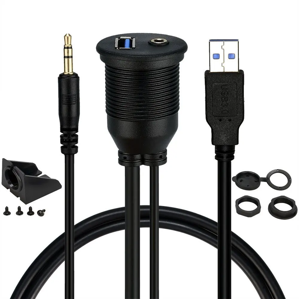 Двойной USB 3 0 удлинитель для приборной панели с утапливаемым креплением автомобиля лодки